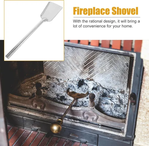 Miniatura 8 de Kichvoe Pala de mano de carbón, estufa de fuego de hierro, pala de cenizas, paleta de chimenea, parrilla de carbón, rastrillo de cenizas, estufa