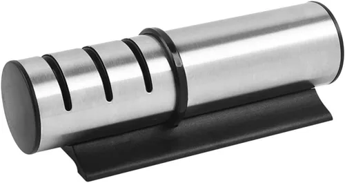 LIFKOME Afilador de cuchillos de tres ranuras para afilar cuchillos de acero opaco para pelar cuchillos de chef de reparación de bolsillo,