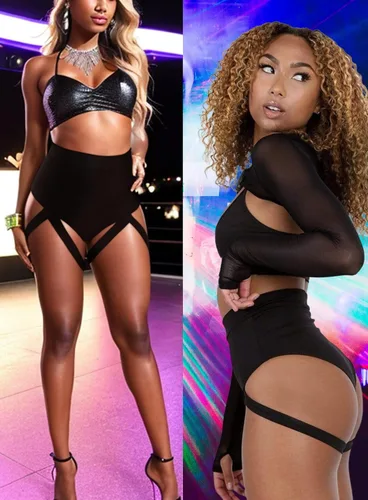 Miniatura 4 de Pantalones cortos para mujer, sexy, de cintura alta, leggings con levantamiento de glúteos, accesorio exótico, atuendo para festivales