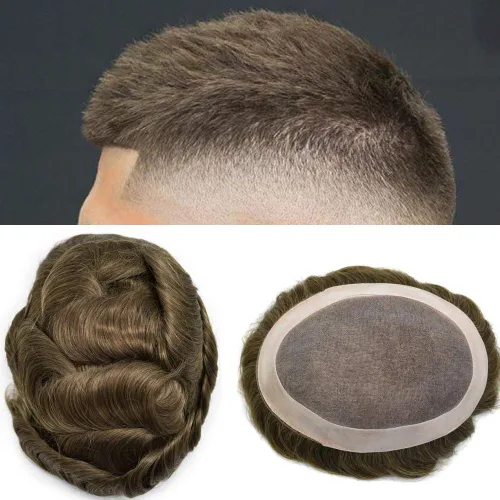 Miniatura 19 de LYRICAL HAIR Toupee - Sistema de cabello de repuesto para hombre, monofilamento fino, monofilamento, peluca de cabello humano de piel duradera