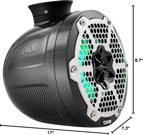 Miniatura 10 de DS18 CF-PS6 - Altavoces de torre Wakeboard de 2 vías con luces RGB integradas - 300 MAX - Perfecto para motos acuáticas, ideal para ATV, UTV, Jeep