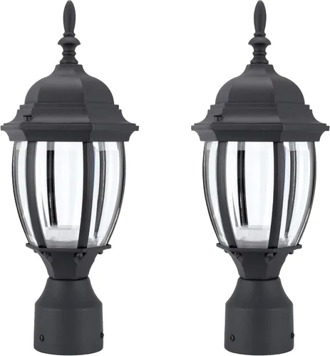 Miniatura 10 de LIT-PaTH Accesorio de iluminación LED para exteriores, farol de poste, 9.5 W, 800 lúmenes, blanco cálido de 3000 K, carcasa de aluminio más vidrio
