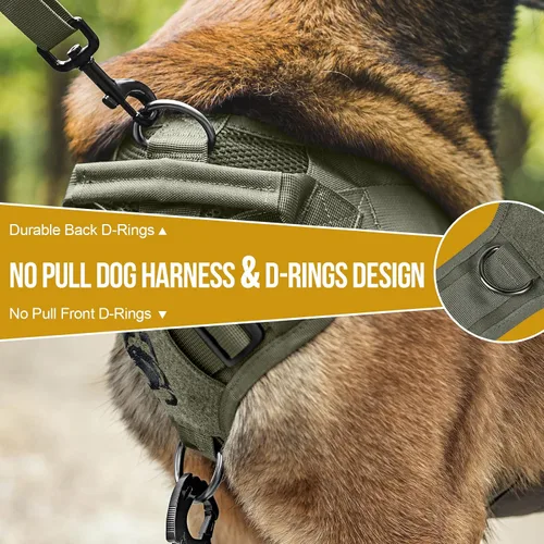 Miniatura 4 de OneTigris Arnés táctico para perros pequeños, diseño de malla, chaleco transpirable para perros militares, chalecos Molle con asas, arnés