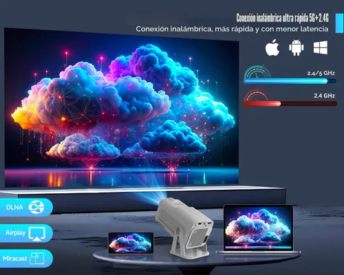 Miniatura 3 de [Licencia de Netflix] Magcubic Mini proyector con WiFi y Bluetooth, Android 13 integrado, proyector inteligente portátil 1080P con soporte 4K, Blanco