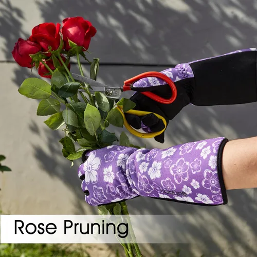 Miniatura 4 de COOLJOB Guantes de jardín para poda de rosas a prueba de espinas para mujeres, manga larga acolchados para trabajo en el patio, arbusto, mora