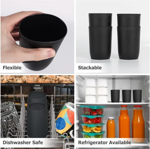Miniatura 5 de Topsky Paquete de 4 vasos de baño – Plástico reutilizable para cepillo de dientes, enjuague bucal, cepillado