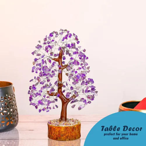 Miniatura 4 de Árbol de amatista – Árbol de cristal – cristal púrpura – Piedra preciosa – Árbol de dinero Feng Shui – Árbol de la vida de cristal – Árbol bonsái