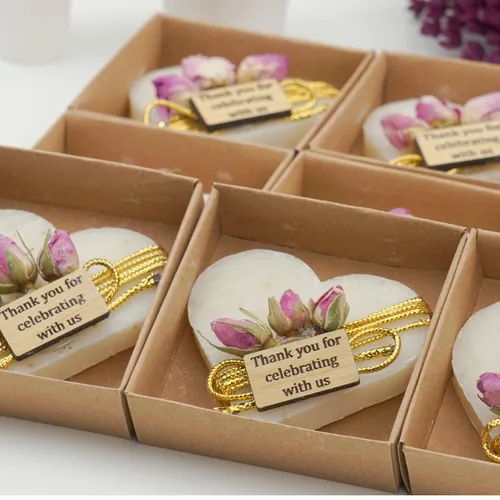 Miniatura 14 de Jabones en forma de corazón, paquete de 12 mini jabones perfumados hechos a mano para despedidas de soltera, fiestas de té, bodas, baby shower
