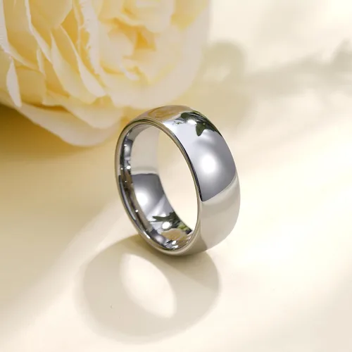 Miniatura 2 de King Will Alianza de boda de carburo de tungsteno para hombres y mujeres, anillos de promesa para parejas abovedados de alto pulido