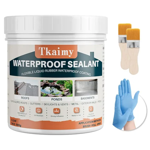 Tkaimy Agente de recubrimiento impermeable invisible transparente, sellador impermeable líquido de 17 onzas, sellador de agua transparente para