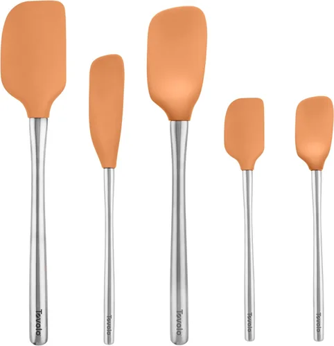 Miniatura 26 de Tovolo Juego de utensilios de silicona de 5 piezas (aguamarina clara): espátula, cuchara, raspador de tarros, mini espátula y mini cuchara Agua claro