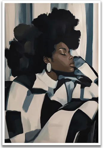 Miniatura 9 de Lienzo decorativo para pared, diseño de cultura negra, póster afroamericano de arte para pared, arte abstracto, pintura al óleo para sala de estar
