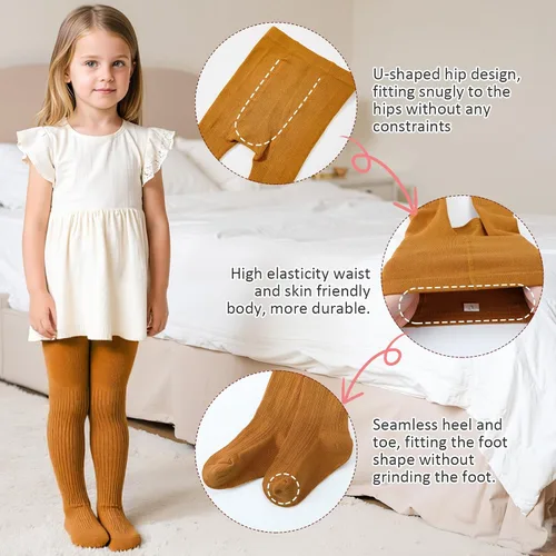 Miniatura 8 de American Trends Leggings para bebé, medias de punto para niñas y niños pequeños, leggings de punto de invierno