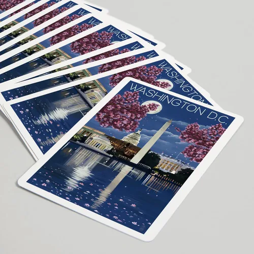 Miniatura 5 de Lantern Press Washington, DC, escena nocturna (52 cartas de juego, baraja de cartas de tamaño póquer con comodines)