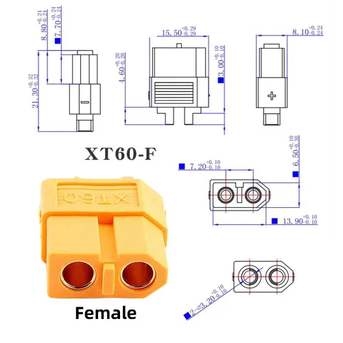 Miniatura 4 de xiwai Cable de extensión XT60 12AWG hembra a conector hembra para estación de energía de batería RC con panel solar (1.6 pies)