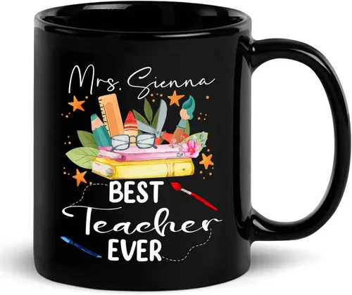 Taza de café personalizada, regalos de agradecimiento al profesor para el mejor profesor, tazas de café con nombre personalizado para profesores,