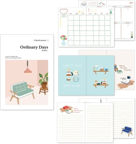 Miniatura 64 de Monolike Ordinary Days Diary Planificador de 6 Meses, Green day - Planificador Académico, Planificador Semanal y Mensual, Organizador