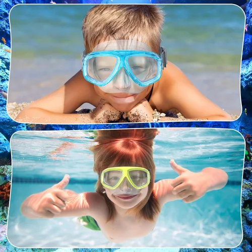 Miniatura 5 de Flutesan Gafas de natación para niños y jóvenes con cubierta para la nariz, correa elástica, máscara de buceo, natación, impermeable, gafas