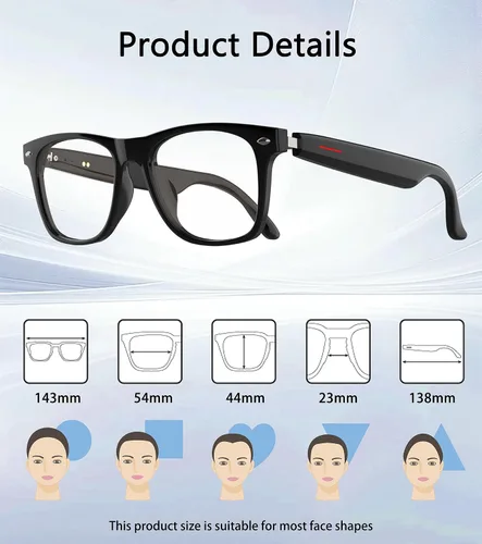 Miniatura 8 de Lentes inteligentes AI para hombres y mujeres con chat GPT, gafas de traducción Bluetooth con 165 idiomas, reproducción de música y llamadas manos
