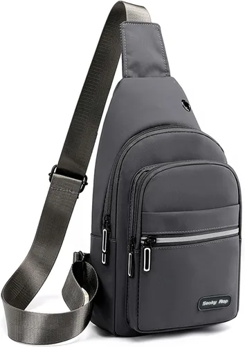 Miniatura 11 de Seoky Rop - Mochila tipo bandolera para hombre y mujer, pequeña, para el pecho y el hombro, para viajes, senderismo, mochila de día, Negro, Pequeño