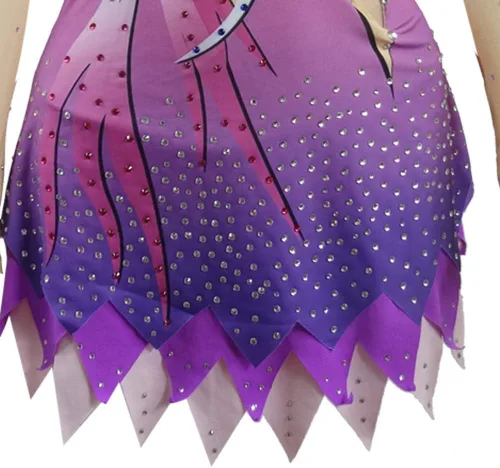 Miniatura 6 de LIUHUO Leotardos de gimnasia rítmica para niñas, con estampado de diamantes, ropa de equipo para adolescentes