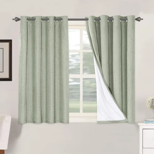 Miniatura 174 de H.VERSAILTEX Cortinas opacas de lino de 72 pulgadas de largo, 100% absolutamente opacas, con aislamiento térmico, con textura de lino, cortinas