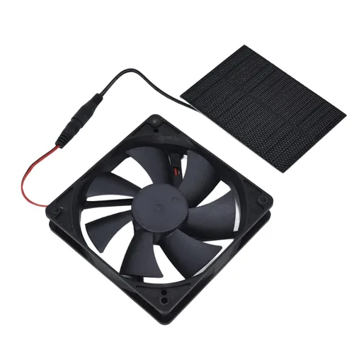 Miniatura 7 de Kit de ventilador de panel solar de 100 W, ventilador de escape doble de 12 V, kit de ventilador solar para casa de perro, invernadero, RV