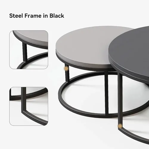 Miniatura 5 de homary Soporte de TV extensible y mesa auxiliar anidable, centro de entretenimiento moderno de 2 piezas con cajones para sala de estar