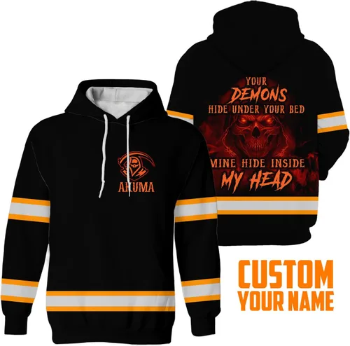 Miniatura 4 de Maddly Polo de alta visibilidad con diseño de calavera y bandera de Estados Unidos, ropa de trabajo patriótica con nombre personalizado