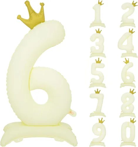 Miniatura 12 de Globos de aluminio grandes con corona negra número 0 para niños y niñas, cumpleaños, boda, aniversario, fiesta, baby shower, suministros 0