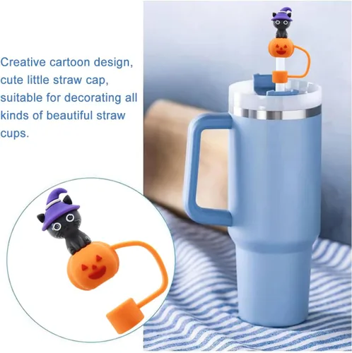 Miniatura 6 de Tapa de popote para copa Stanley, cubierta de popote compatible con vaso de 30 y 40 onzas con asa, tapas de puntas de popote reutilizables de 0.4