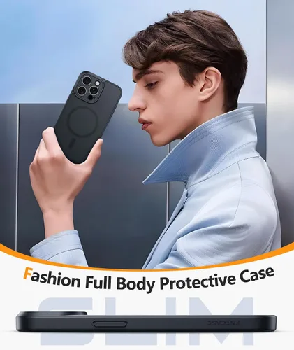 Miniatura 681 de FNTCASE Funda para iPhone 13 Pro-Max: Fundas magnéticas transparentes compatibles con Magsafe Slim anti amarillamiento protección contra caídas