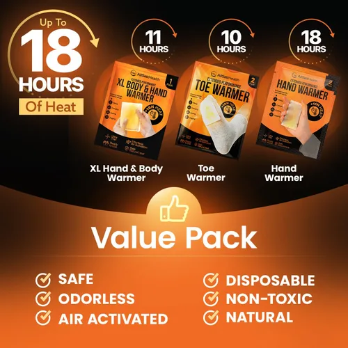 Miniatura 7 de Hand Warmers Variety Set - 70 Count Ultimate Value Pack – 10 XL Body Warmers, 10 Pairs Hand Warmers, 20 Pairs Toe Warmers with Adhesive – Air