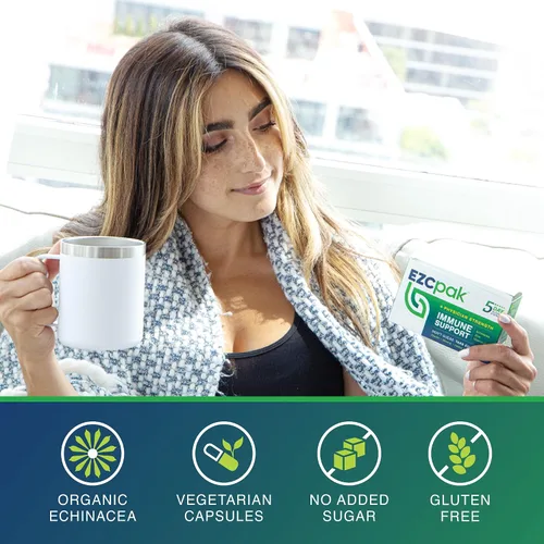 Miniatura 7 de Suplemento EZC de zinc, equinácea púrpura y vitamina C. Apoyo inmunológico de 5 días, diseñado por médicos, 1, 1