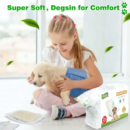 Miniatura 6 de Pañales para perros, 100 unidades súper suaves y absorbentes, almohadillas para aumentar el pañal para perros machos o pañales para perros hembras