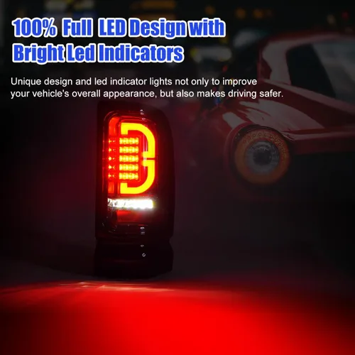 Miniatura 2 de Nixon Offroad Conjunto de luces traseras LED para Dodge Ram 1500/1994-2002 Dodge Ram 2500/3500 1994-2002, par de luces traseras LED para Dodge Ram