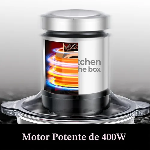 Miniatura 5 de Kitchen in the box Mini procesador de alimentos, picadora eléctrica de carne y picadora de alimentos con potente picadora de verduras de 400W - Un