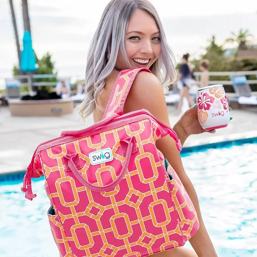 Miniatura 9 de Mochila enfriadora Swig Life Packi, enfriador aislado, bolsa de playa impermeable, 24 latas, enfriadores aislados livianos Nube Nueve