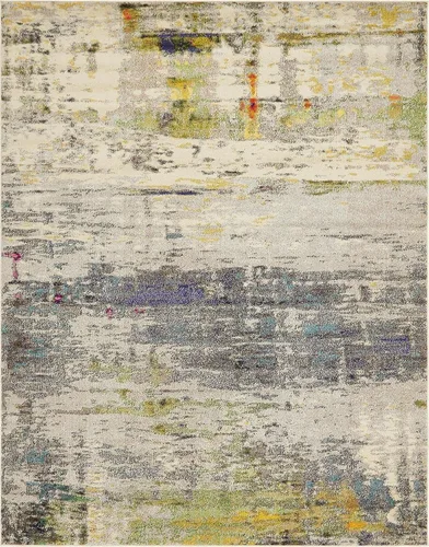 Miniatura 9 de Tapete abstracto Unique Loom, colección Estrella, moderno, multiárea, Polipropileno, Gris