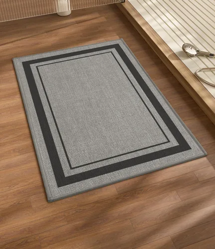Miniatura 9 de chakme Juego de 2 alfombras de baño ultrafinas, absorbentes, antideslizantes, lavables a máquina, color beige oscuro, 17 x 24 pulgadas + tapete