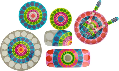 Miniatura 60 de French Bull Juego de 4 platos – Juego de 4 platos de ensalada de melamina de 9 pulgadas – Vajilla de melamina para interiores y exteriores – Foli