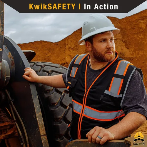 Miniatura 6 de KwikSafety - Charlotte, NC - Men's & Women's Class 3 Safety Vest PPE Hi Vis Reflective ANSI OSHA Negro con mangas Hombre 1 Pack