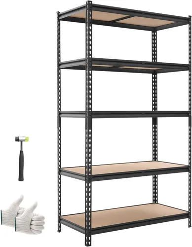 Miniatura 26 de VEVOR Storage Shelves, 5-Tier Adjustable, 2000 lbs Capacity, Heavy Duty Garage Storage Shelving Unit, Metal Utility Rack Shelf, for Kitchen Pantry