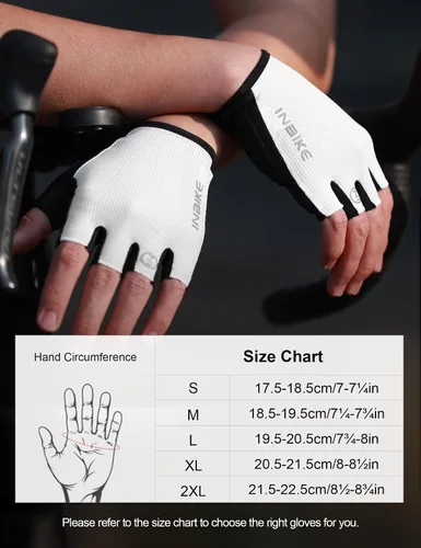 Miniatura 6 de INBIKE Guantes de ciclismo Guantes de ciclismo que absorben los golpes, transpirables, antideslizantes, sin dedos, para hombres y mujeres