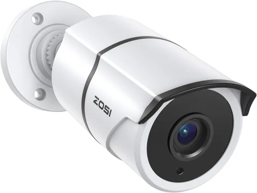 ZOSI 2MP 1080P HD-TVI Cámara de seguridad CCTV para el hogar con audio, micrófono incorporado, resistente a la intemperie IP66, visión nocturna,