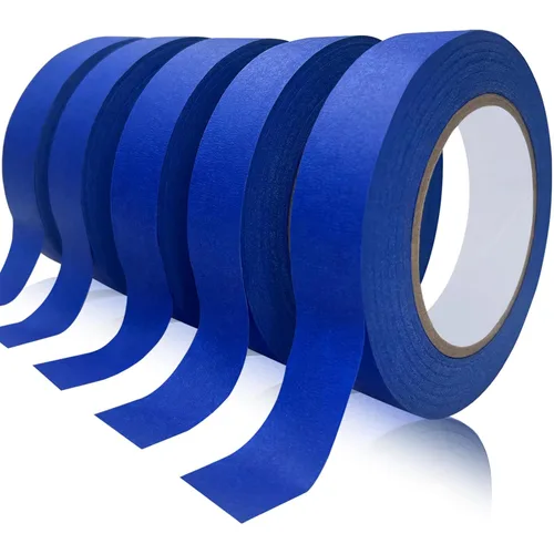 Miniatura 10 de Cinta de pintura azul, cintas de enmascarar, cinta de pintor de primera calidad (88yd=4Rollos*0.94in*22yd), cinta de pintura adhesiva para pintura