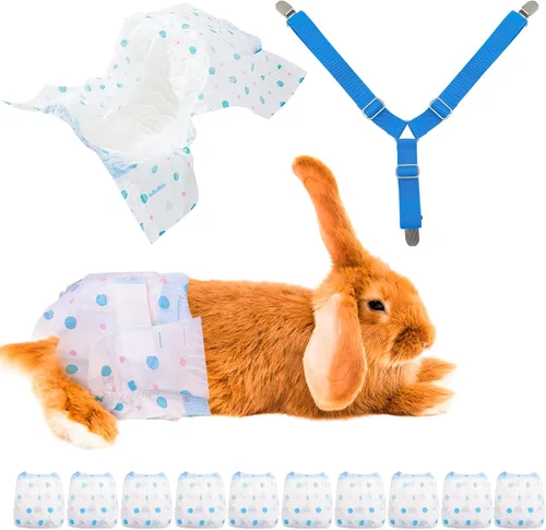 Pañales desechables de conejo, almohadillas pequeñas para orina, con tirantes de conejo para pañales femeninos, pañales de ardilla, para conejo,