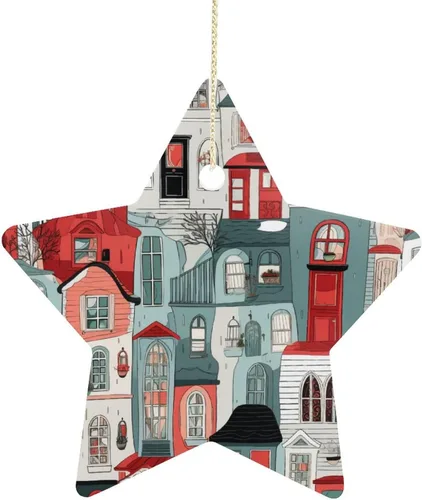 Miniatura 12 de Adorno de vacas en gafas de sol de porcelana de doble cara de 3 pulgadas, casa de campo, árbol de Navidad, accesorios para colgar, adorno de regalo