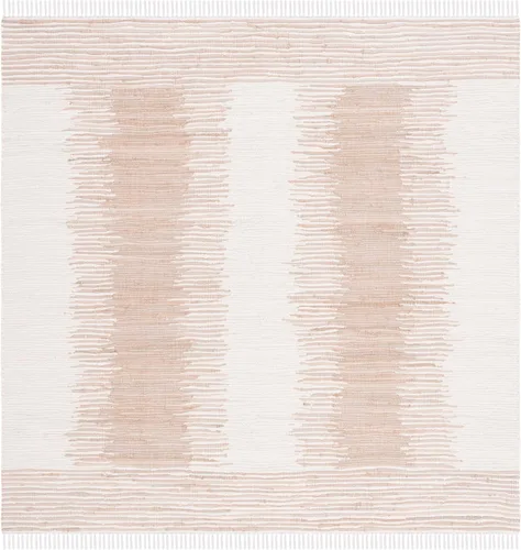 Miniatura 12 de SAFAVIEH Colección Montauk - Alfombra decorativa, 2 pies 3 pulgadas x 5 pies, color beige con flecos de algodón hecho a mano, ideal para zonas