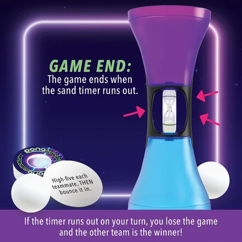 Miniatura 6 de MindWare Juego de fiesta Pongdemonium – Desafío de acción de ritmo rápido con temporizador, pelota rebotante y 55 cartas – Divertido juego